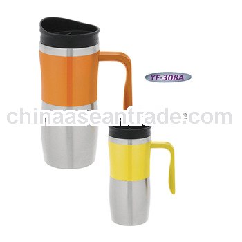 Double wall stainless steel thermos travel mug