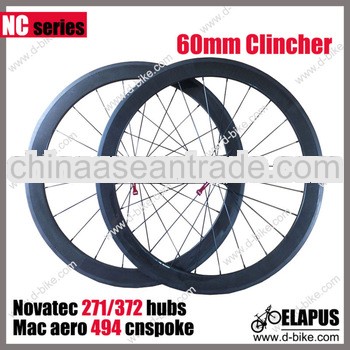 Elapus 100% handbuild 700c full carbon 60mm carbon clincher wheelset