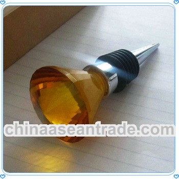 Excellent Crystal Amber Wine Bottle Stopper for Holiday Gifts