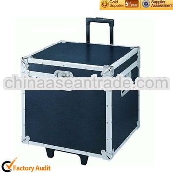 Excellent Quality Durable Black Aluminium Flight Trolley Case for carrying with wheels
