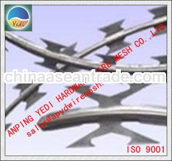 Factory!!!!!!!!!! BTO22 spiral intersect razor barbed wire usd for military field