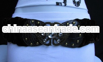 Fashion ladies' fabric beaded belt