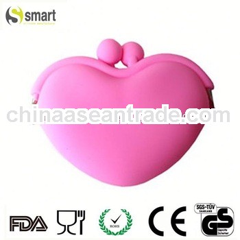 Fashion small silicone purse with gold metal