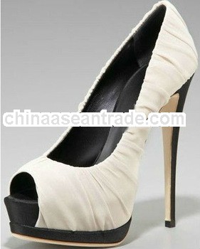 Fashion white leather stiletto women open toe shoes