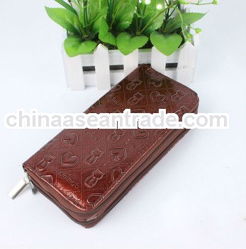 Fashion women purse with two zippers factory price