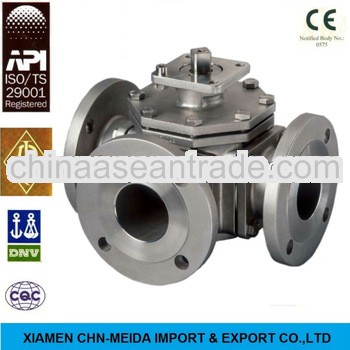 Flange End Stainless Steel 3-Way Ball Valve