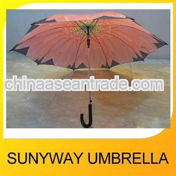 Flower Pattern Automatic Stick Umbrella for Ladies