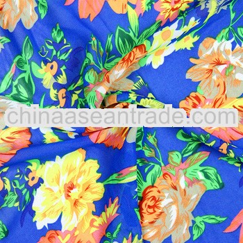 Flower Printed Chiffon Fabric Textiles For Lady Dress