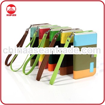For Samsung Galaxy S4 Leather Case with Stand and Card Slots
