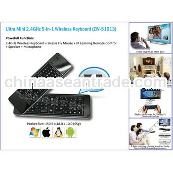 For Smart TV 2.4G Universal Mini Remote Control Keyboard with Fly Mouse