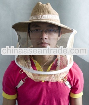 GOOD QUALITY brown beekeeping protective bee hat with 100% cotton material