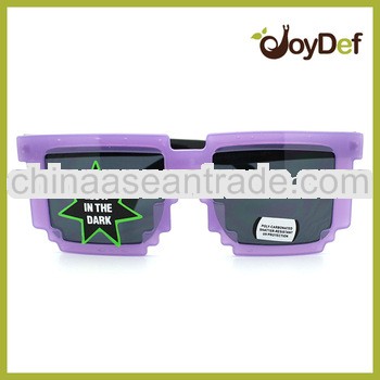 Glow in the dark pixel sun glasses rave party club