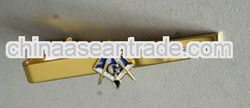 Gold metal badge tie bar tie clip