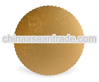 Golden Cake Board with Pattern --3mm 12inch round cake board