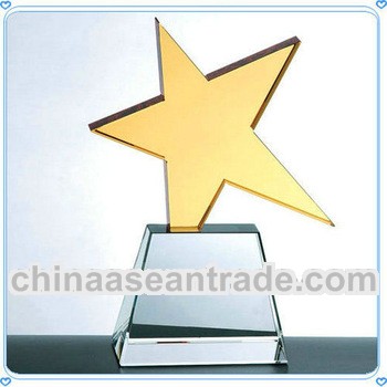 Golden Crystal Shooting Star Trophy for Honor Gifts