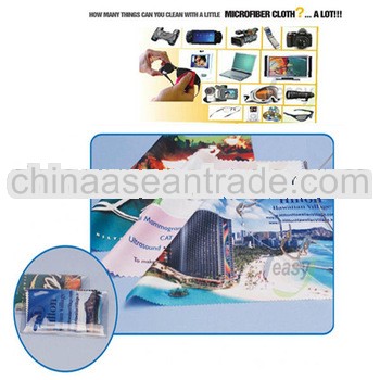 Good cleaning microfiber lens cleaning cloth with logo printing