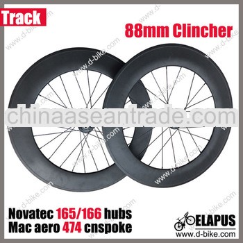Good quality cheap 88mm clincher full carbon fixed gear track wheels