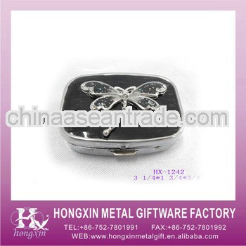 HX-1242 Black epoxy dragonfly metal combination pill box