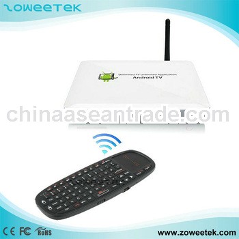 Handheld design wireless mini keyboard and trackpad for android tv
