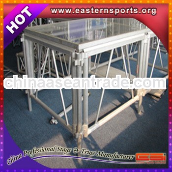 Heavy duty swimming pool glass stage