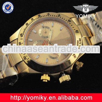 High Quality Multifunction Japan Quartz Movt gold plated watch