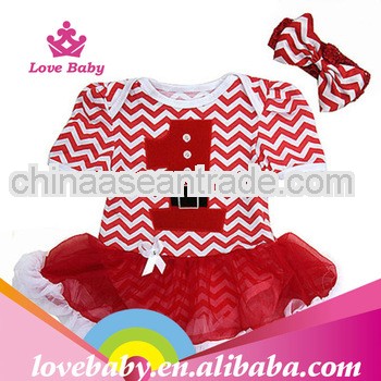 High quality red zigzag style chevron kids dress