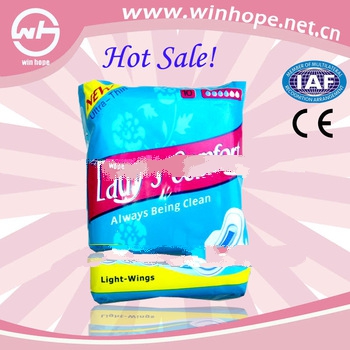High quality soft breathable!!ultra thin whisper sanitary napkin