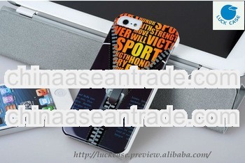 Hot ! Fashion ! Best quality new arrival PC IMD craft Zipper mobile phone case for iphone 5