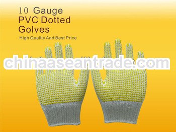 Hot pvc dotted cotton gloves