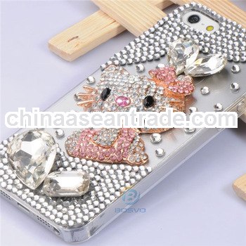 Hot sale nice cute 3d pearl star diamond bling hard case for iphone 5