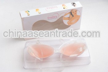 Hot sexy nude invisible silicone free bra for women