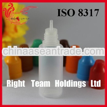 ISO 8317 plastic squeeze bottles 15ml with child resistant cap