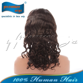 Indian Remy Hair Natural Color Loose Curl Full Lace Wig