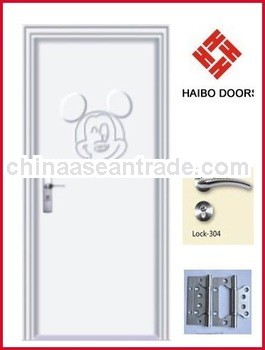 Interior PVC MDF Solid wood door for rooms (HB-8198)