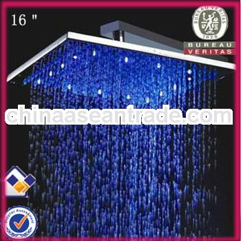 Intersting 400*400*8mm brushed square low pressure shower head water detachable