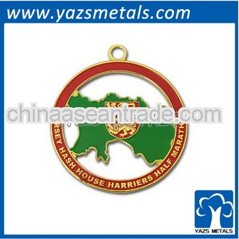 Jersey Hash House Harriers Half Marathon Medal, custom made metal