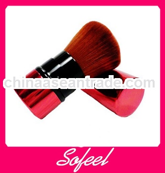Kabuki cosmetic red retractable make up brush