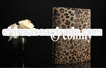Leather case cover for the new iPad Leopard design