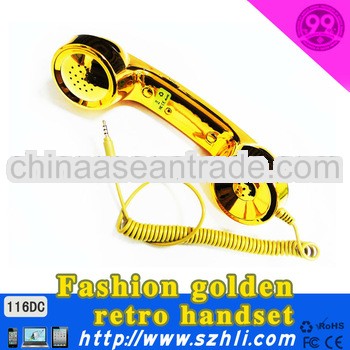 Luxury gift in 2013!Golden bling phone handset in classic retro style on sale!
