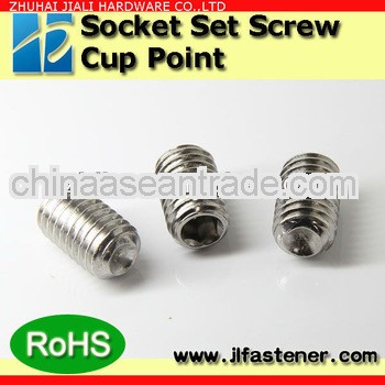 M2.5*6 SUS304 hexagon cup point socket headless screw