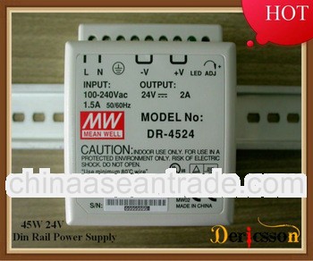 MEAN WELL UL&CE&CB White 24V 2A Din Rail Power Supply DR-45-24