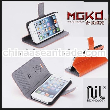 MGKD Nil good selling phone case 2013 leather case for iphone 5 wholesale in guangzhou,new hot selli