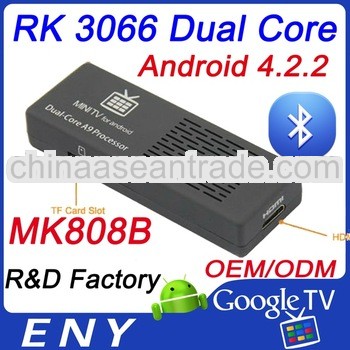 MK808B RK3066 dual core smart tv android 4.2.2 mini pc stick bluetooth hdmi dongle mini pc