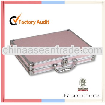MLDGJ373 Pink Heavy Duty Portable Aluminium Empty Office File Carry Travel Beauty Case