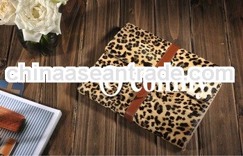 Magnetic Leopard Stand Hard Leather Cover Case for New iPad 3/2 iPad3