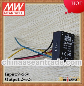 Mean Well 500mA DC DC Converter with wire 9-56VDC Input 2-52V Output CE&FCC Led Driver LDD-500HW