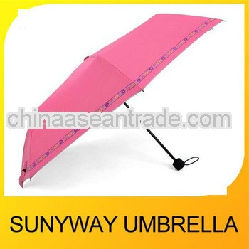 Mini Pink Folding Umbrella With UV