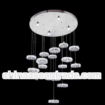 Modern stainless steel LED crystal light for livingroom/hotel