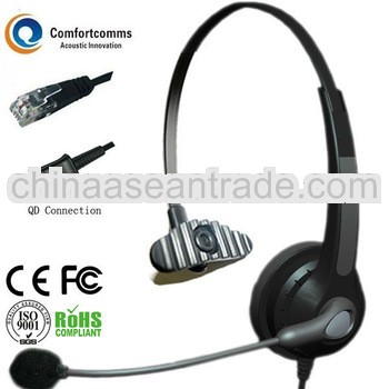 Monaural noise-canceling call center overhead headset with rj11 HSM-900NPQDRJ