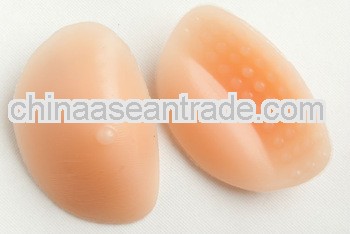 Natural invisible nude silicone breast bra insert with nipple
